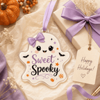 Haunt & Co Sweet Spooky Ghost Acrylic Halloween Hanging Ornament