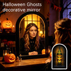 Haunt & Co Holographic Halloween Witch Mirror Decorative Metal Ornament for Holiday Ambience and Unique Festival Display