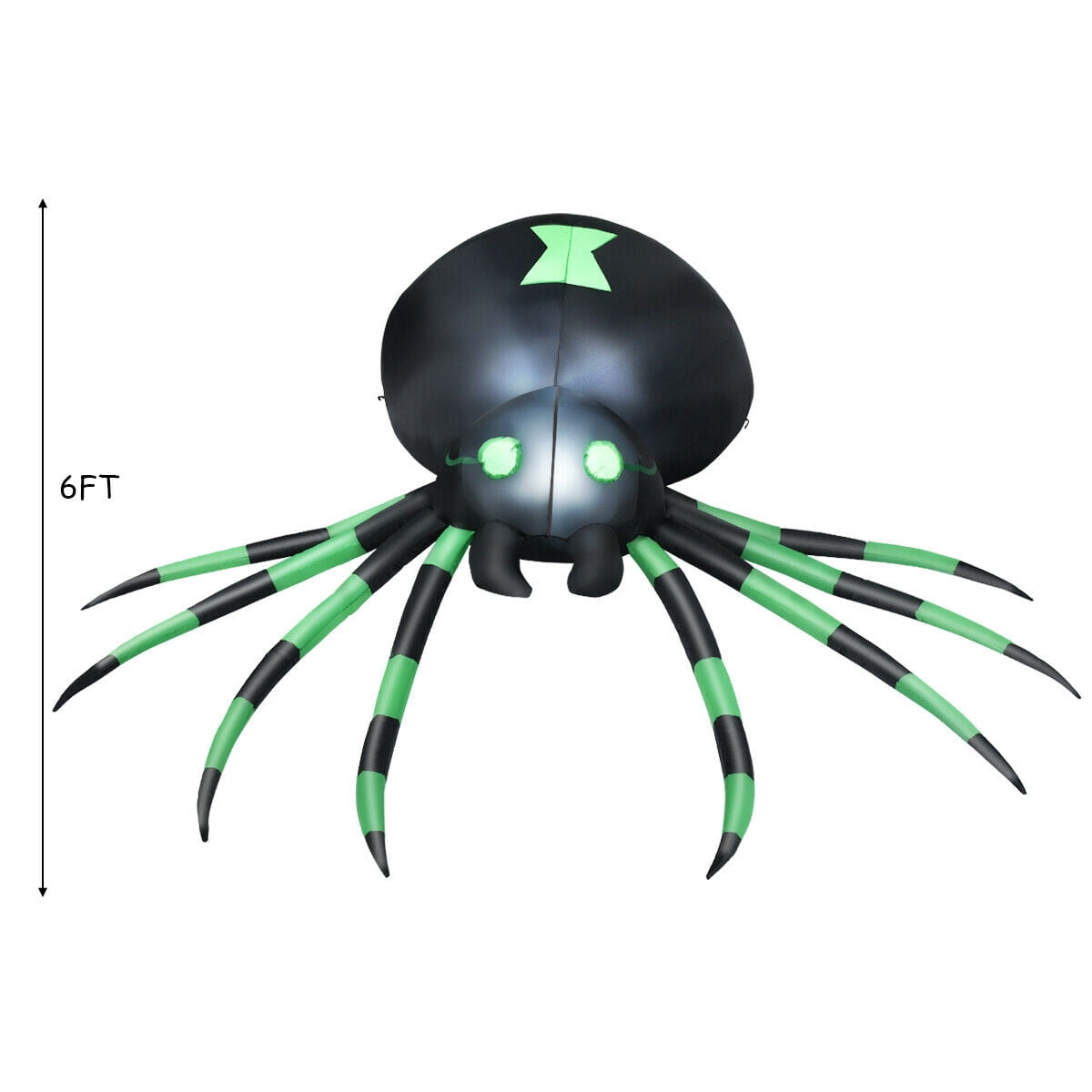 Haunt & Co Gymax 6FT Halloween Inflatable Blow-Up Spider w/ LED Lights Outdoor Yard Decoration