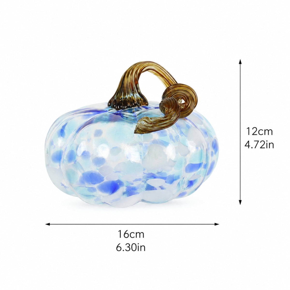 Haunt & Co Hand Blown Glass Pumpkin Figurines Halloween Decorations - Colorful Halloween Pumpkin Ornaments with Unique Swirl Patterns, Festive Tabletop & Tree Hanging Decoration