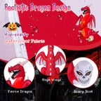 Haunt & Co Costway 8 FT Halloween Inflatable Red Dragon with Wings & Skull Holiday Decoration Light