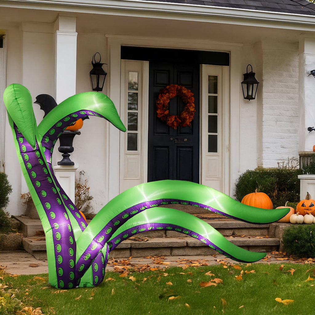 Haunt & Co 7 FT Halloween Inflatables Cape Octopus 2 Pack Giant Octopus Tentacles Outdoor