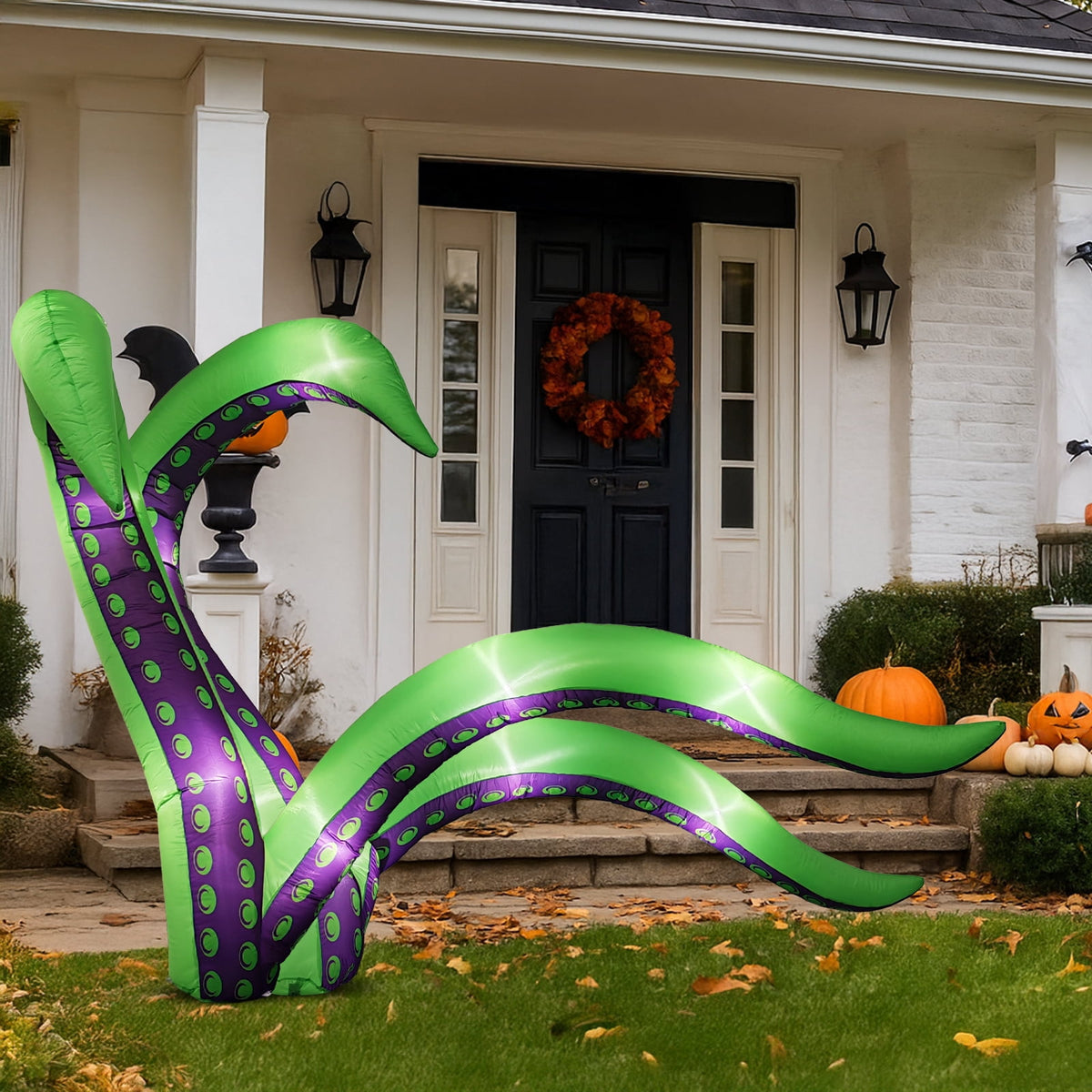 Haunt & Co 7 FT Halloween Inflatables Cape Octopus 2 Pack Giant Octopus Tentacles Outdoor