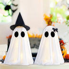 Haunt & Co 2PCS Halloween Ghost Light Set Decoration, Cute Ghost Light up for Home Halloween Party Tabletop Kitchen Counter Fireplace Mantle Decoration