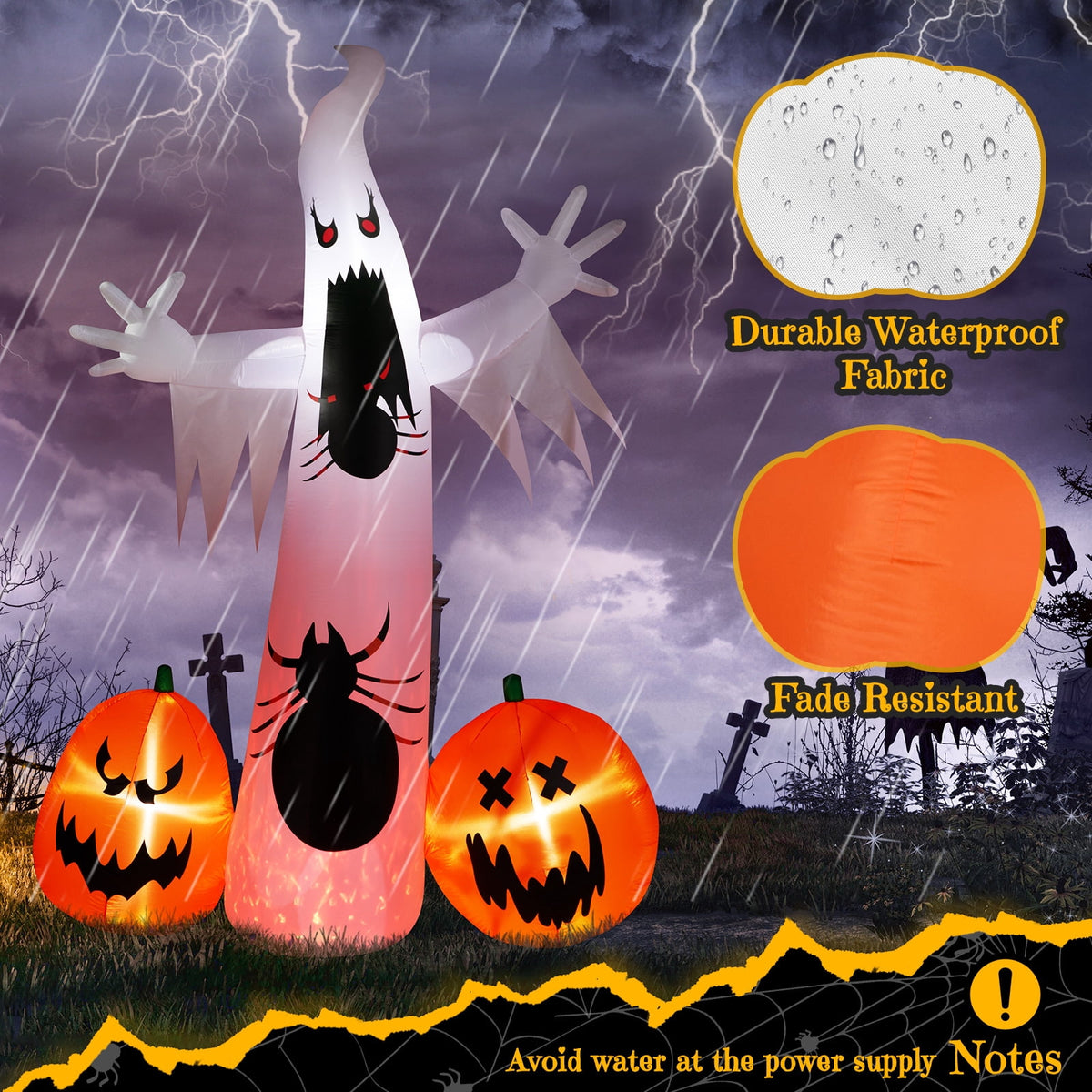 Haunt & Co 12 ' Halloween Ghost & Pumpkin Outdoor Halloween Inflatables