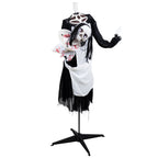 Haunt & Co 57" Animated LED Lighted Head-in-Hand Skeleton Maid