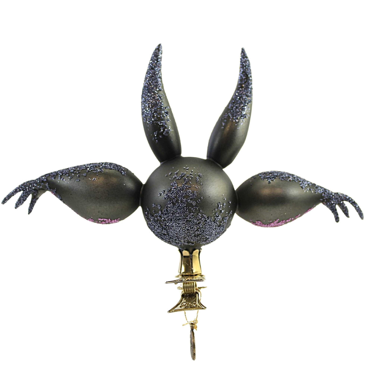 Haunt & Co Big Eyes Big Ears Clip On Bat - 1 Glass Ornament 4.25 Inch, Glass - Ornament Halloween Spooky 2022120