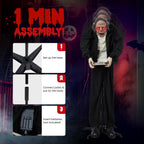 Haunt & Co 5ft Waiter Animated Creepy Halloween Animatronics Waiters w/ Pre-Recorded Screaming