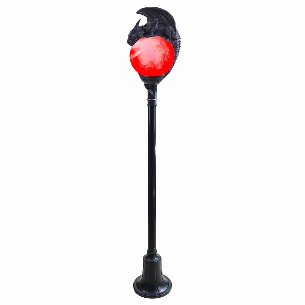 Haunt & Co TT59073 6 ft. Light-Up Flaming Dragon Lamp Post with Sound