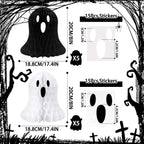 Haunt & Co 10 PCS Halloween Ornaments Hanging Cute White Black Ghost Honeycomb Decoration Halloween Tree Decorations Paper Ghost Table Decor for Home Office Classroom Holiday Party Supplies