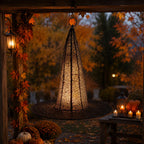 Haunt & Co Halloween Witch Hat Light Hanging Decoration, LED Glowing Party Ornament Battery Operated Easy Hanging Spooky Reusable for Front Door Window Fireplace Porch Hauntedy Houses Halloween Party Decor