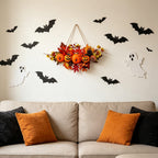Haunt & Co Gaecuw Halloween Pumpkin Maple Leaf Hanging Ornament Fall Festival Wall Decor for Front Door Party Indoor Supplies
