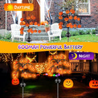 Haunt & Co 2 packs 40 LEDs Solar Halloween Pumpkin Stake Lights, 2 Modes Outdoor Waterproof , Solar Halloween Lights Stakes