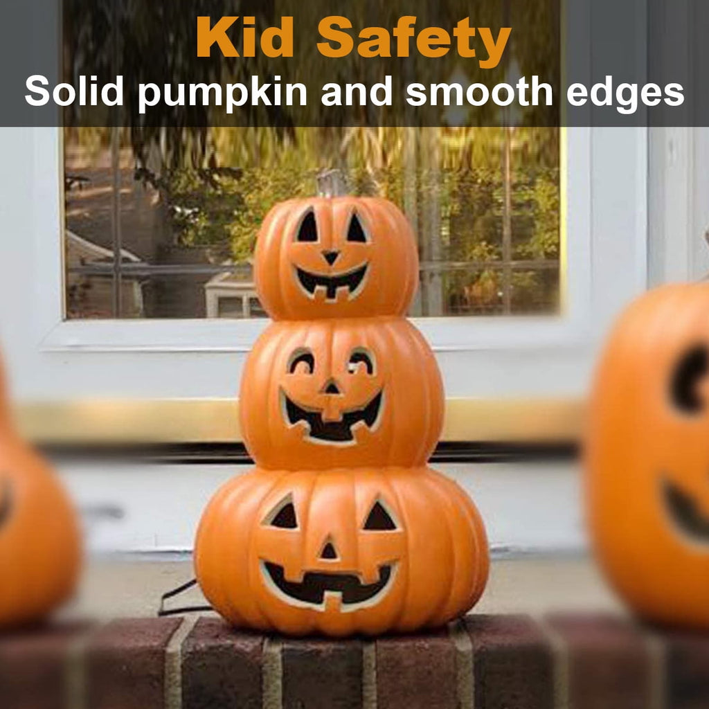 Haunt & Co 14 Inch Light Up Large Jack O Lantern - Halloween Pumpkin Decoration