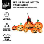 Haunt & Co 7 ft Halloween Inflatable Long Pumpkin with Witch's Cat Decorations Inflatables with Build-in LEDs, Outdoor Blow Up Yard Decorations