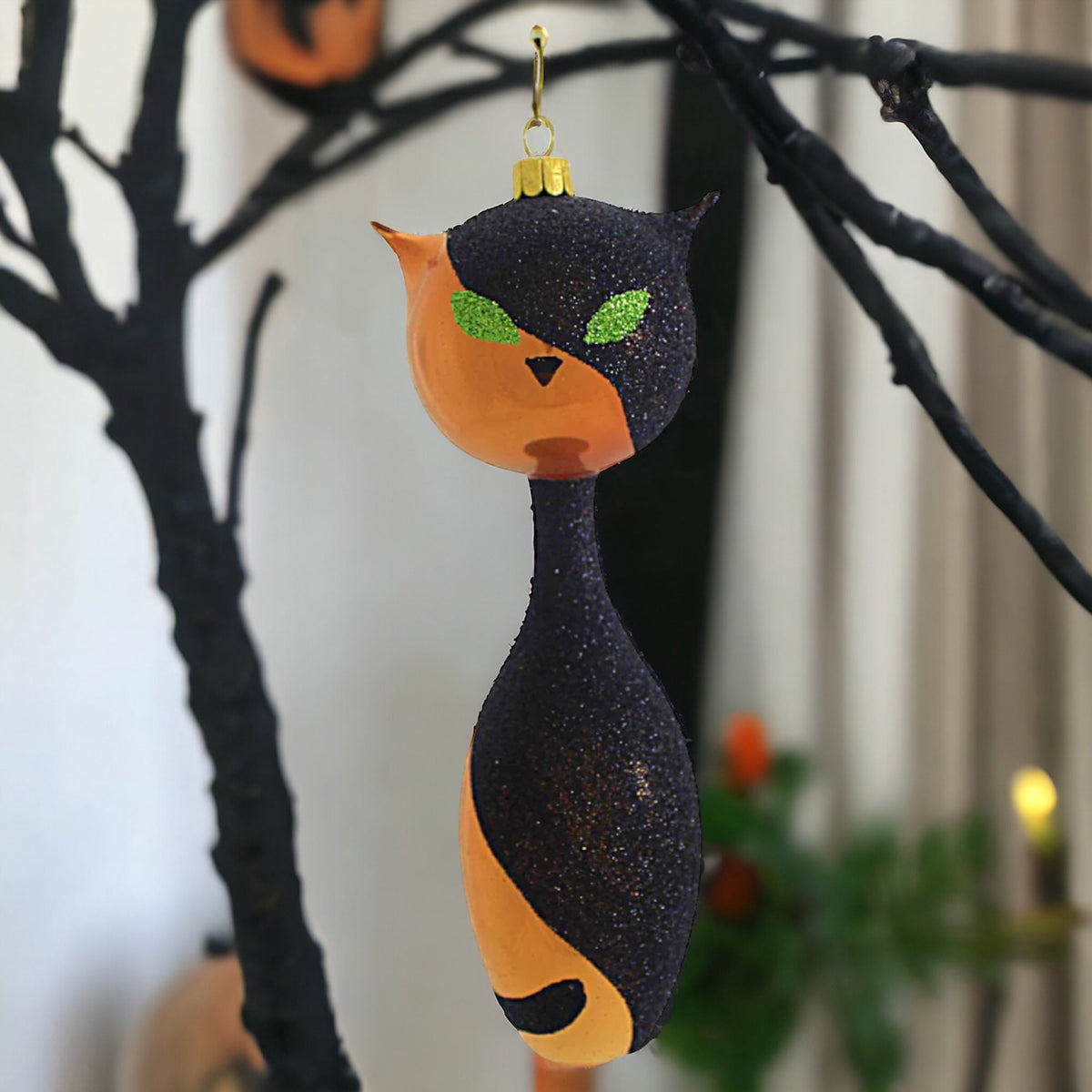 Haunt & Co Santa Land 7.25In I Am Siamese If You Need, Glass, Ornament Cat Halloween Mid Century Mcm 24O1000