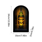 Haunt & Co Holographic Halloween Witch Mirror Decorative Metal Ornament for Holiday Ambience and Unique Festival Display