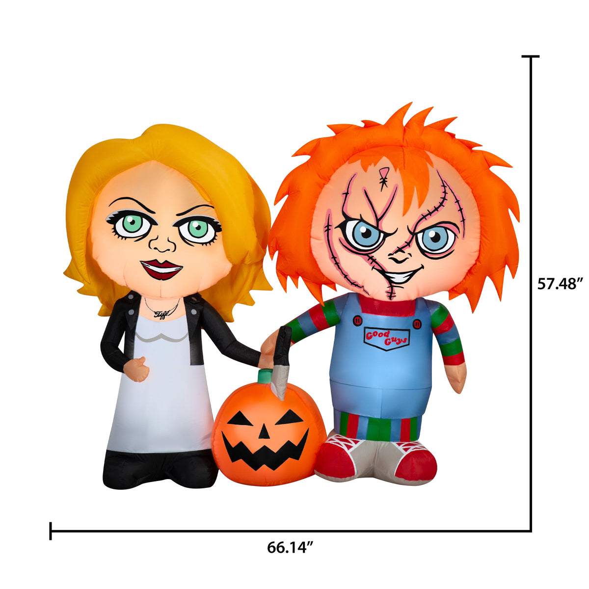 Haunt & Co Halloween Airblown Yard Inflatables Chucky and Bride & Pumkin 66.14 in x 19.29 in x 57.48 in 5.09 lb