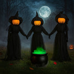 Haunt & Co Evergreen Set of 3 LED Lighted Halloween Witch Stakes, 4' Tall