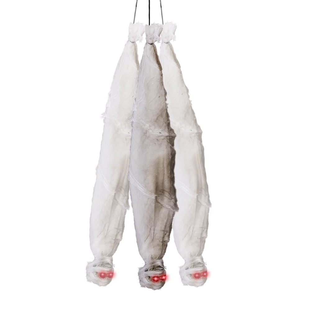 Haunt & Co 3ft Hanging Zombie Animated Creepy Mummy Halloween w/ Pre-Recorded Screaming, LED Eyes