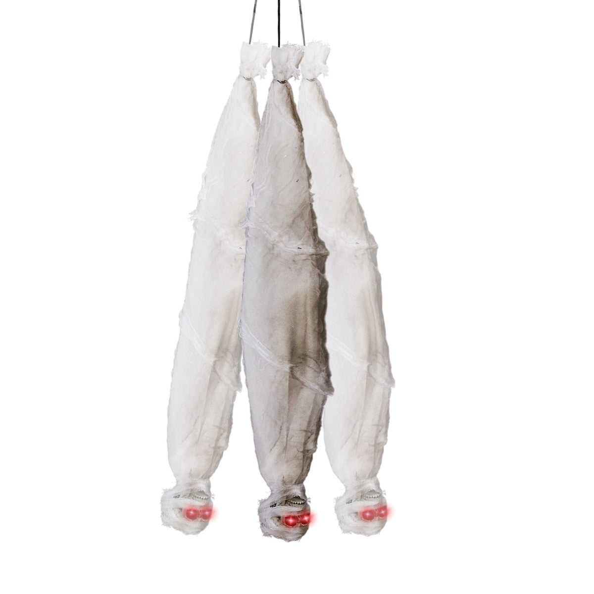 Haunt & Co 3ft Hanging Zombie Animated Creepy Mummy Halloween w/ Pre-Recorded Screaming, LED Eyes