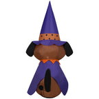 Haunt & Co Halloween Inflatable Dog in Witch Hat, 4 ft Tall, Multi