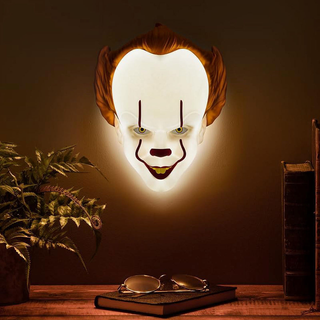 Haunt & Co Paladone Halloween White Pennywise Mask, 15.5" x 18.2"