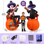 Haunt & Co 6FT Halloween Inflatable Outdoor Decoration, Day of the Dead Skull with Guitar