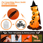 Haunt & Co Costway 6.8FT Halloween Inflatable Pumpkin Combo Blow up Pumpkins w/ Witch - s Hat