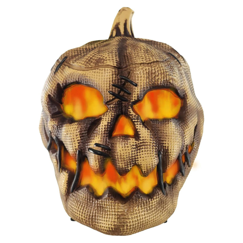 Haunt & Co 10" Animated Flaming Burlap Pumpkin