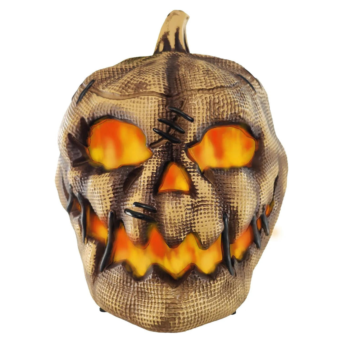 Haunt & Co 10" Animated Flaming Burlap Pumpkin