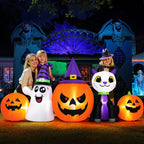 Haunt & Co (2 pack) 8FT Halloween Inflatable Pumpkins Ghost Cat with Lights,Blow ups Outdoor Decorations