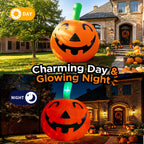 Haunt & Co 10ft Halloween Inflatable Pumpkin Decoration with Built-in LED Lights
