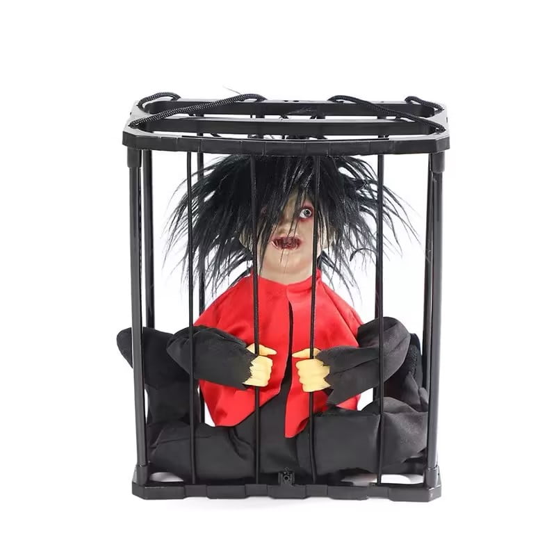 Haunt & Co Halloween Animated Decorations, Prop Scary Haunted Doll Horror with Red Lighting Eyes Spooky Sounds & Motion Sensor for Home Indoor Outdoor