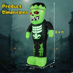 Haunt & Co Costway 8.4 Ft Tall Halloween Inflatable Decoration LED-lit Inflatable Green Zombie