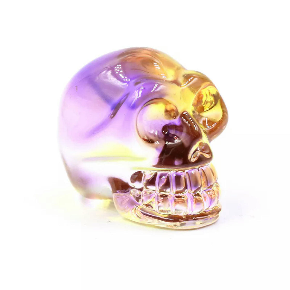 Haunt & Co HOOUN 8pcs 2inch Electroplated Multicolor Carved Skull Crystal Ornaments Halloween