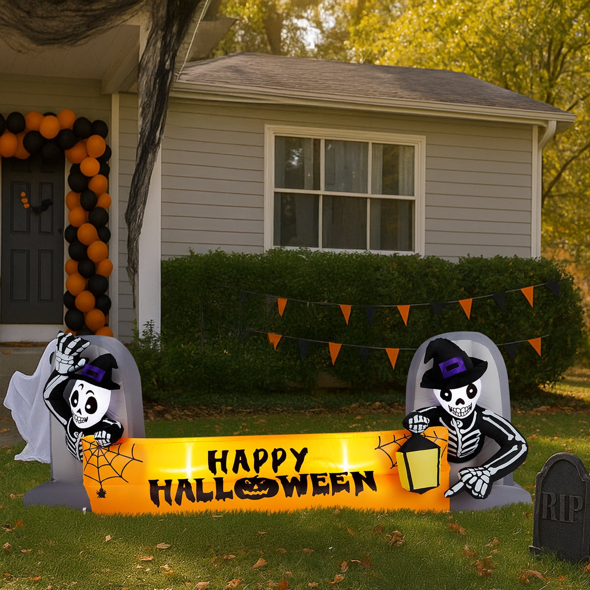 Haunt & Co 10 FT Halloween Inflatables Ghost Tombs Decor Outdoor