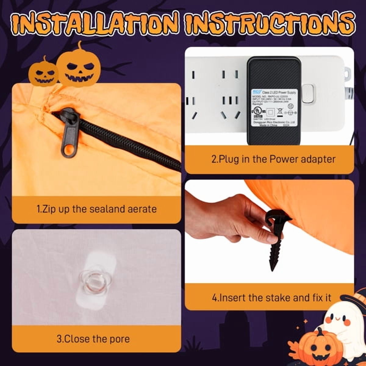 Haunt & Co 2.8FT Halloween Inflatable Animated Pumpkin Ghost, 2 White LED Lights, Weather-Resistant Polyester, for Small Spaces/Accent Decor