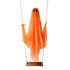 Haunt & Co Halloween Outdoor Hanging Ghost Halloween Hanging Ghost Decorations Battery Operated Swinging Ghost Prop Sheer Gauze Glowing Specter Swing Ornament for Yard Window Indoor Outdoor Display,Saffron