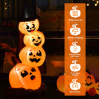 Haunt & Co Costway 6.8FT Halloween Inflatable Pumpkin Combo Blow up Pumpkins w/ Witch - s Hat