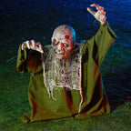 Haunt & Co Halloween Groundbreaker Animated Zombie with Crawling Creepy Animatronic Decorations with Movable Arms,Outdoor Scary