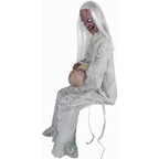 Haunt & Co 2.9 ft Animatronic Gravely Granny by Tekky with Motion-Activated Sounds