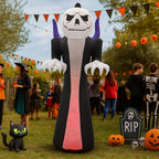 Haunt & Co 12 FT Halloween Inflatables Ghost Outdoor w/ Pumpkins Head