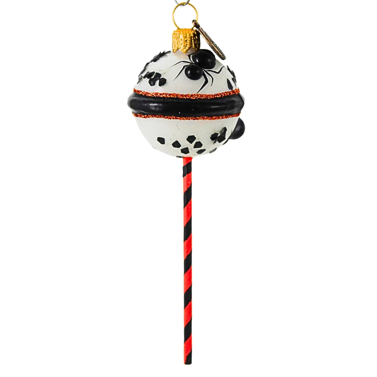 Haunt & Co Blu Bom Black White Spider Cake Pop Glass Ornament Halloween Sweets 2022135