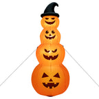 Haunt & Co Gymax 8 ft Inflatable Halloween Pumpkins Stack Holiday Decor w/ Built-in LED Lights