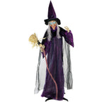 Haunt & Co Life-Size Animated Talking Witch w/ Broomstick, 6 ft