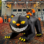 Haunt & Co Halloween Inflatable 6 FT Black Cat Inflatable Moving Head, Scary Black Cat with LED Lights Built-in, Halloween Outdoor Decorations Clearance for Holiday/Party/Yard/Garden