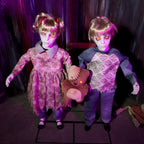 Haunt & Co Apocalypse Twins Halloween Animatronics with Red Eyes & Head Sync, 3-Ft