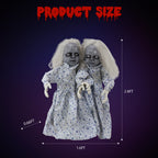 Haunt & Co 2.8ft Halloween Scary Yard Decorations, Twin Girls Halloween Standing Decoration, Animated Haunted House Halloween Party Prop Decoration, with Creepy Sounds