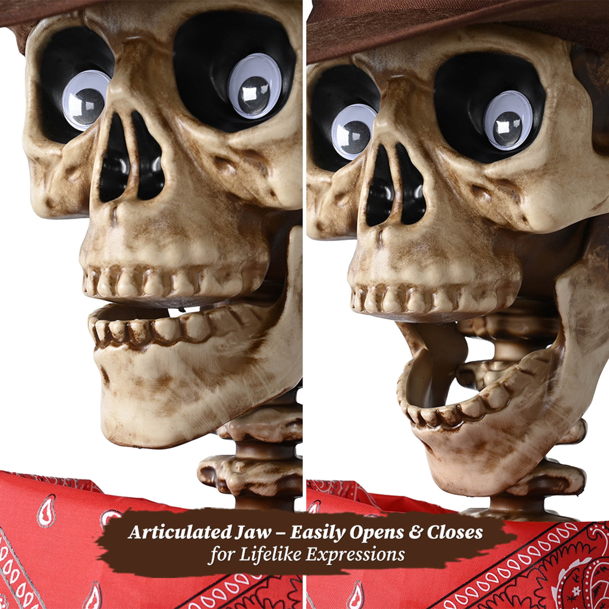Haunt & Co Yescom Halloween 5.6Ft Life Size Skeleton Cowboy Detailed Costume Outdoor Indoor Haunted House Props Decor 2026